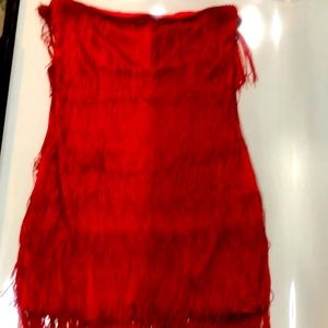 Red shimmer dress